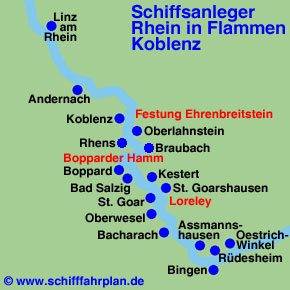 Schiffsanleger Rhein in Flammen Koblenz